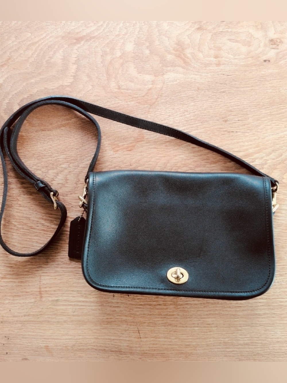 Vintage Coach Penny Pocket Crossbody Purse with Gold Turnlock - Picture 1 of 14